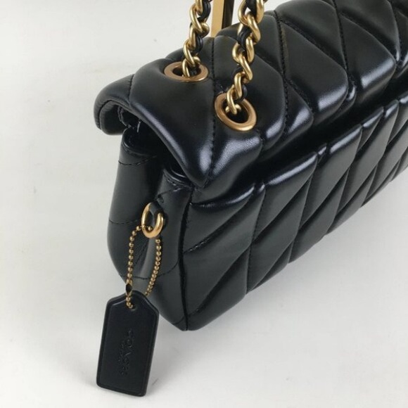 Coach Black Quilted Shoulder Bag with Gold Chain - Picture 6 of 6